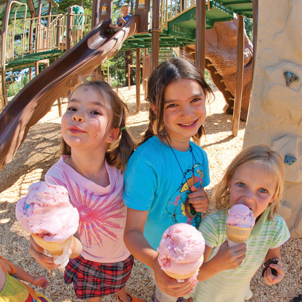 Little Girls with Ice Cream Cones at the playground