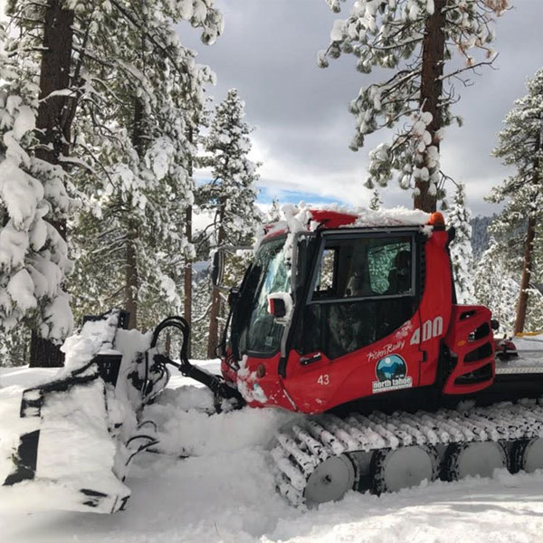 Snow plow in forest