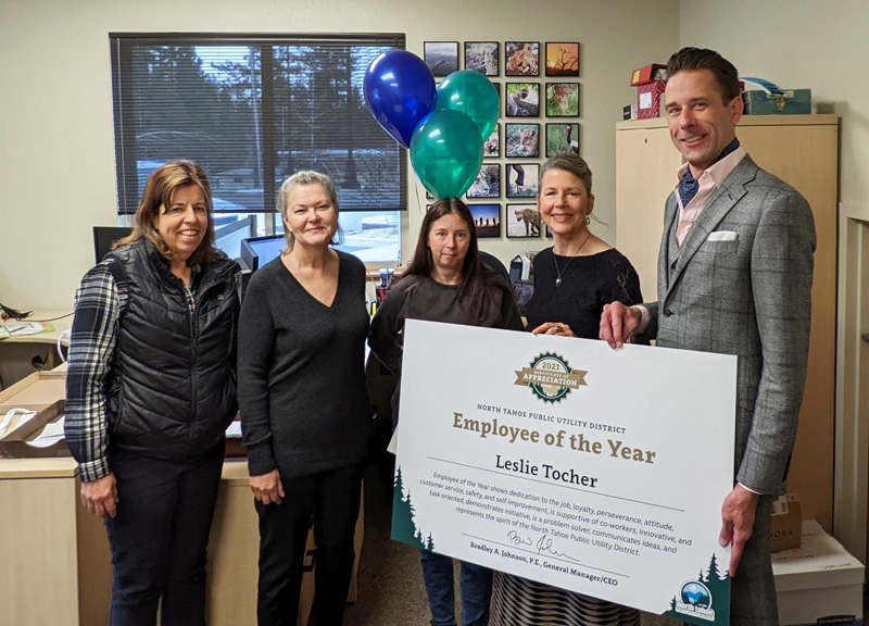 Congratulations to Leslie Tocher on being selected as the District’s 2021 Employee of the Year!