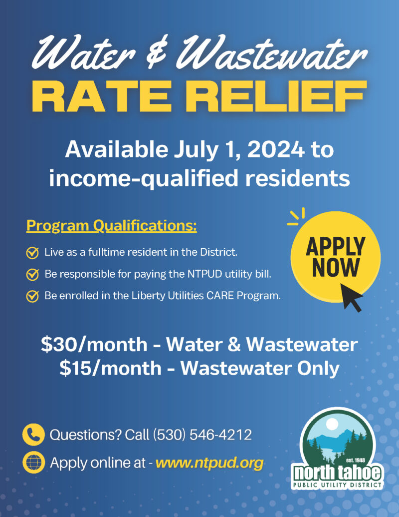 Utility Rate Relief Program North Tahoe Public Utility District