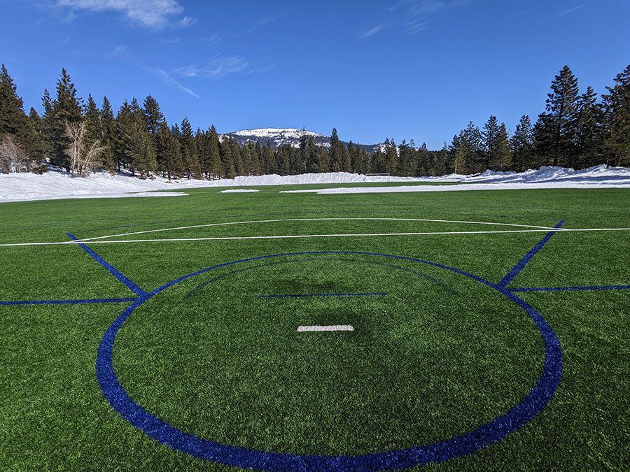 Field 4 with snow in background