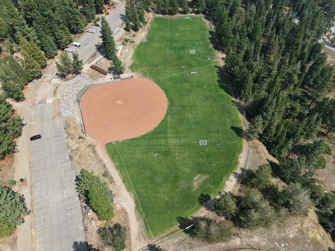 Aerial view of Field 2 & 3 combo