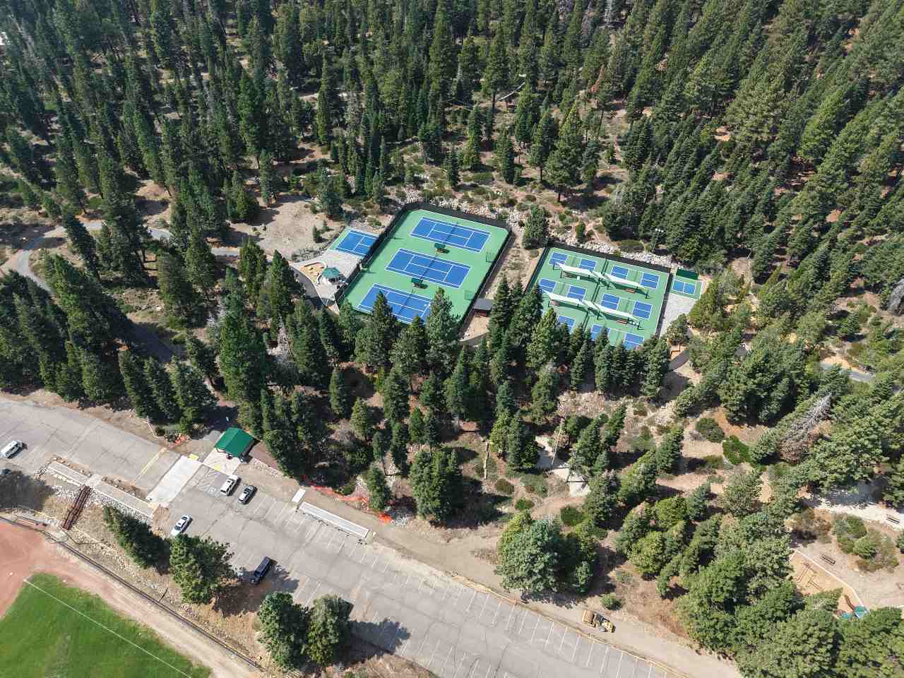 Tennis and PB Facility Aerial view of the pickleball and tennis courts
