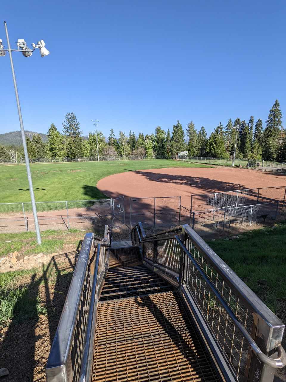 View from the top of the stairs leading to Field 2