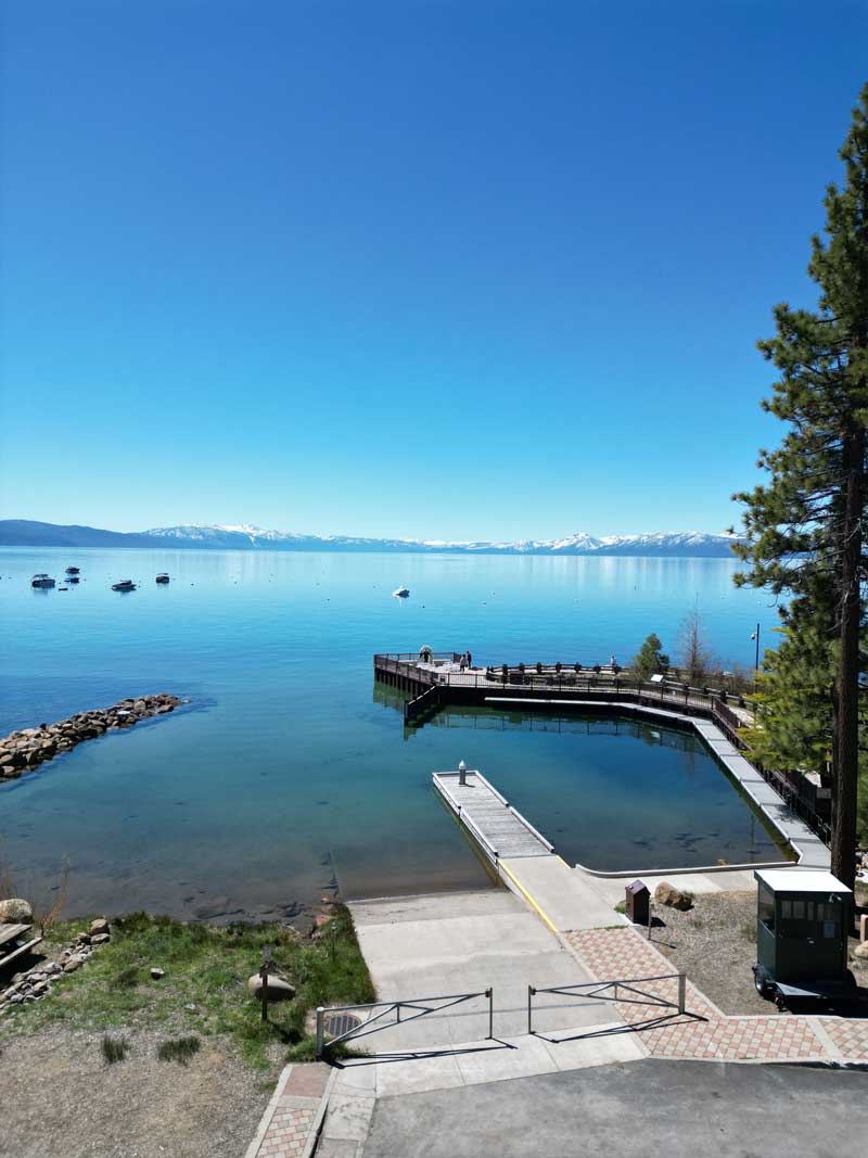 view looking out at boat launch