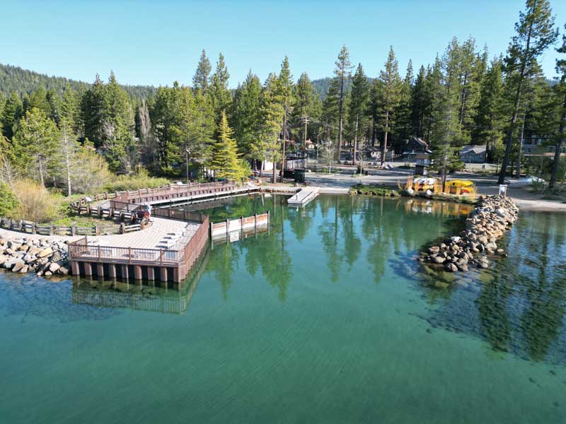 view from lake of boat launch