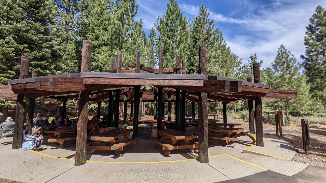 Ramada covered roof gives shade