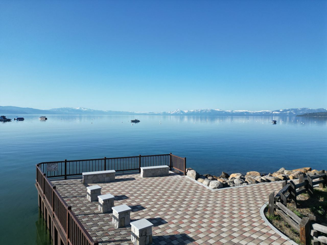 scenic overlook on Lake Tahoe's blue waters