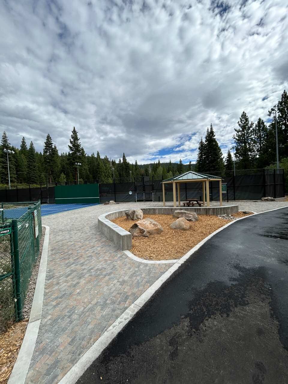 Tennis plaza pavers to gazebo