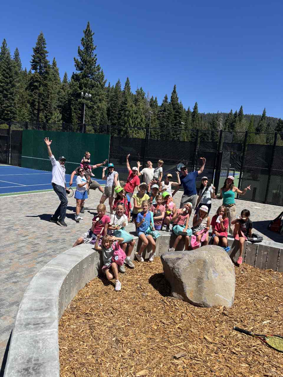 Tennis plaza large gathering