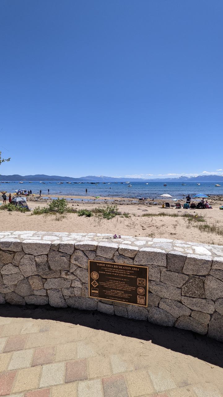 Stone wall of TVRA plaza and the beach beyond