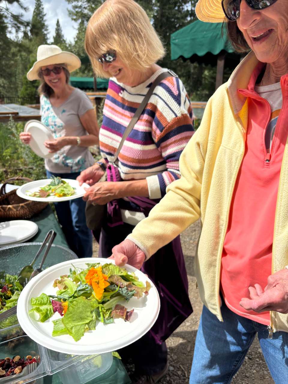 Golden hour activity with garden fresh produce