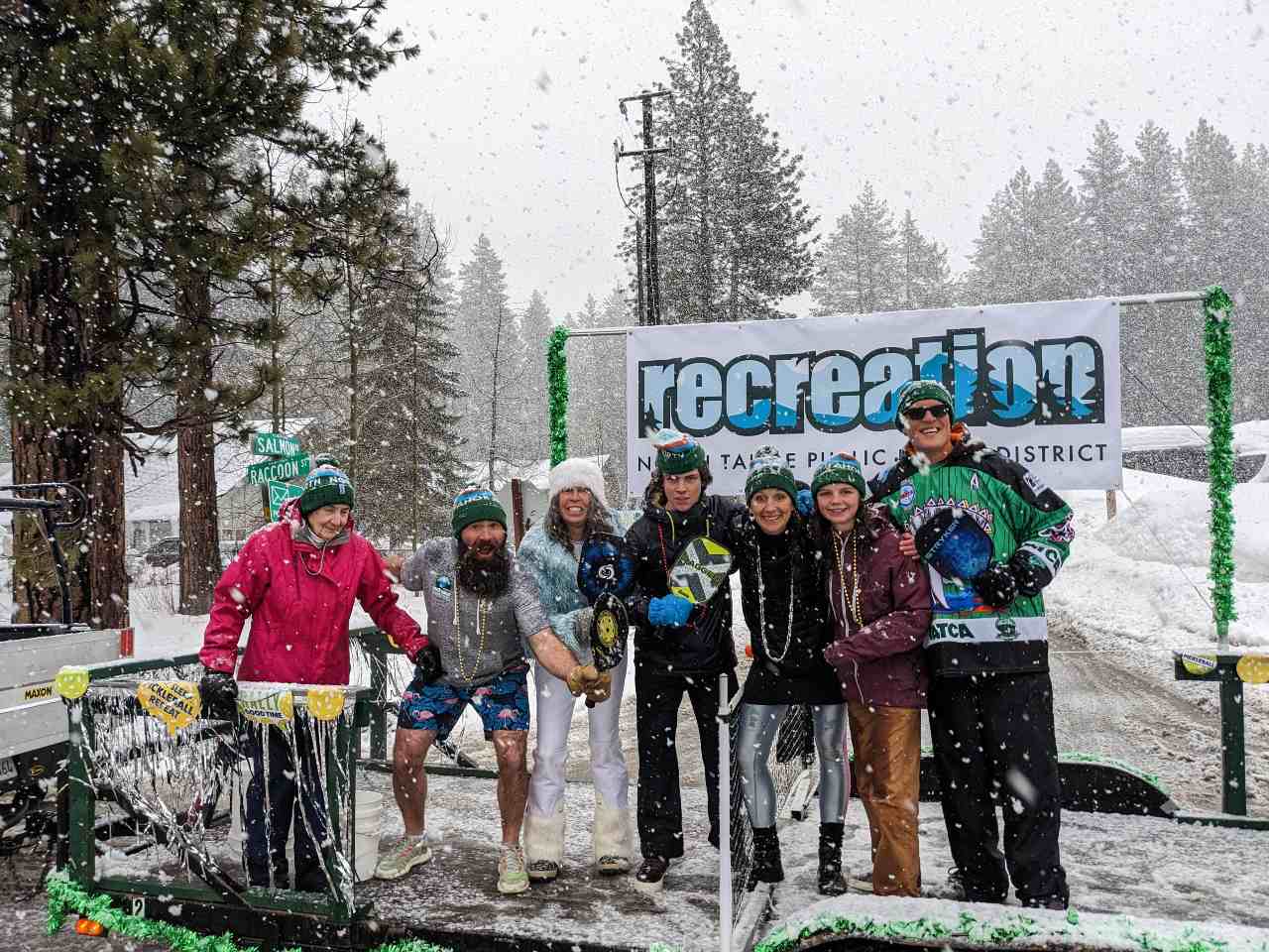 residents having fun at an event in winter